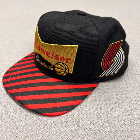 Portland Trailblazers Hat Budweiser Mitchell Ness Courtside Basketball Snapback - Picture 5 of 11